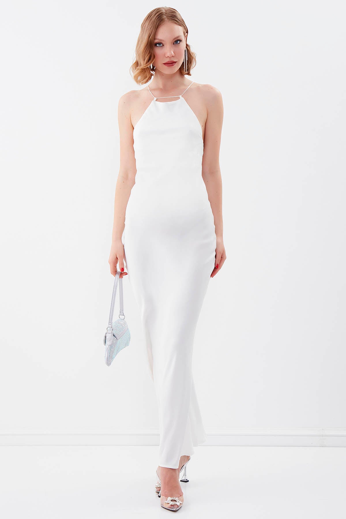 SATIN LONG DRESS