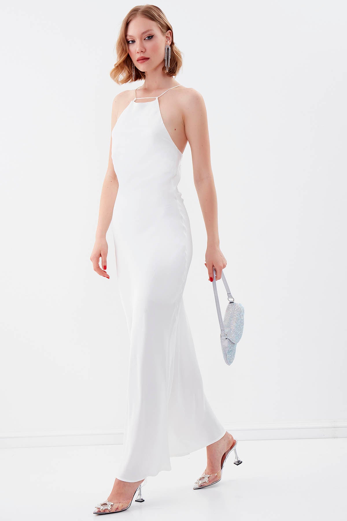 SATIN LONG DRESS