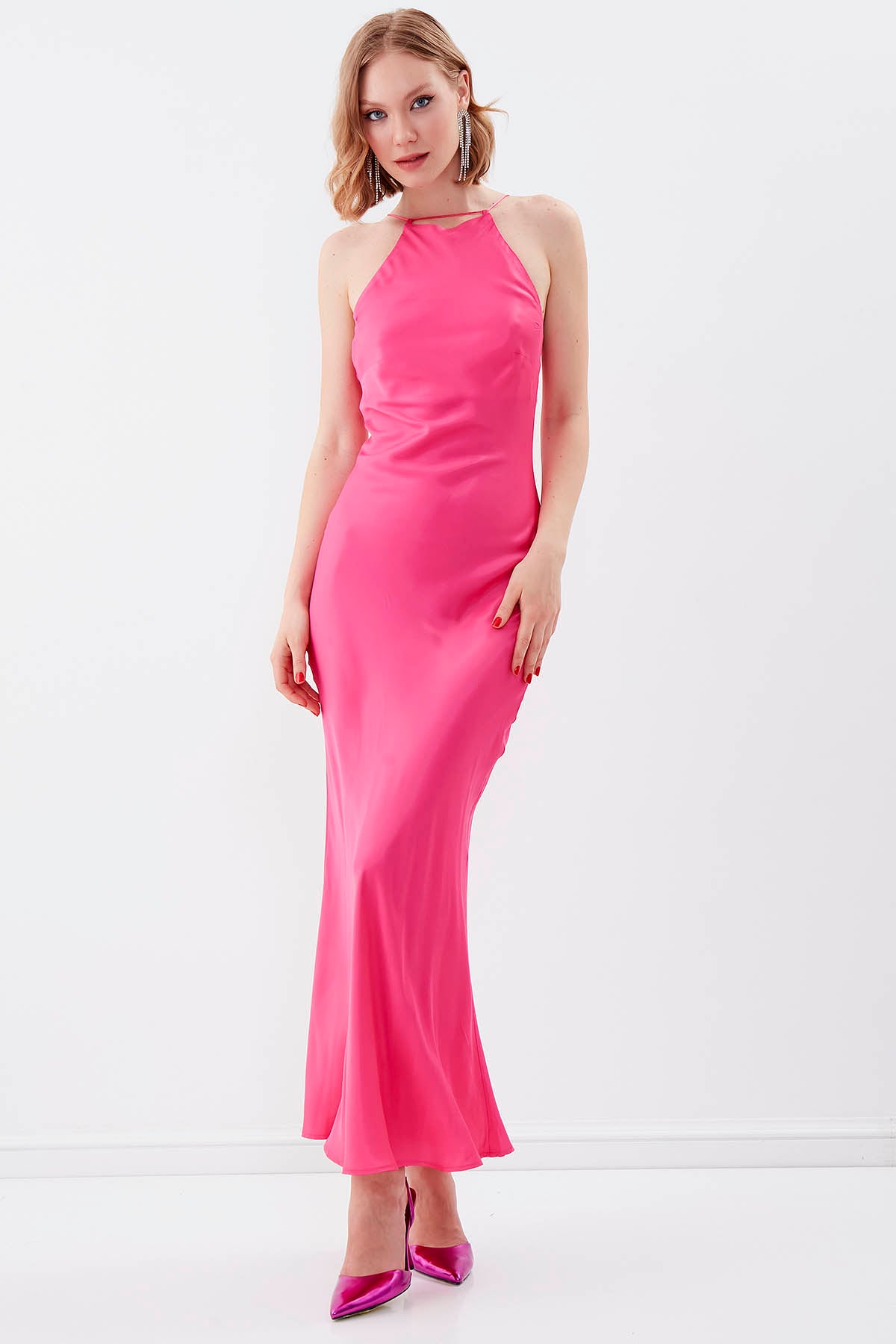 SATIN LONG DRESS