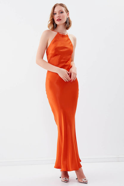 SATIN LONG DRESS