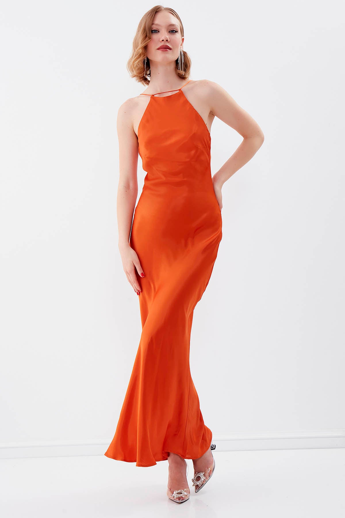 SATIN LONG DRESS
