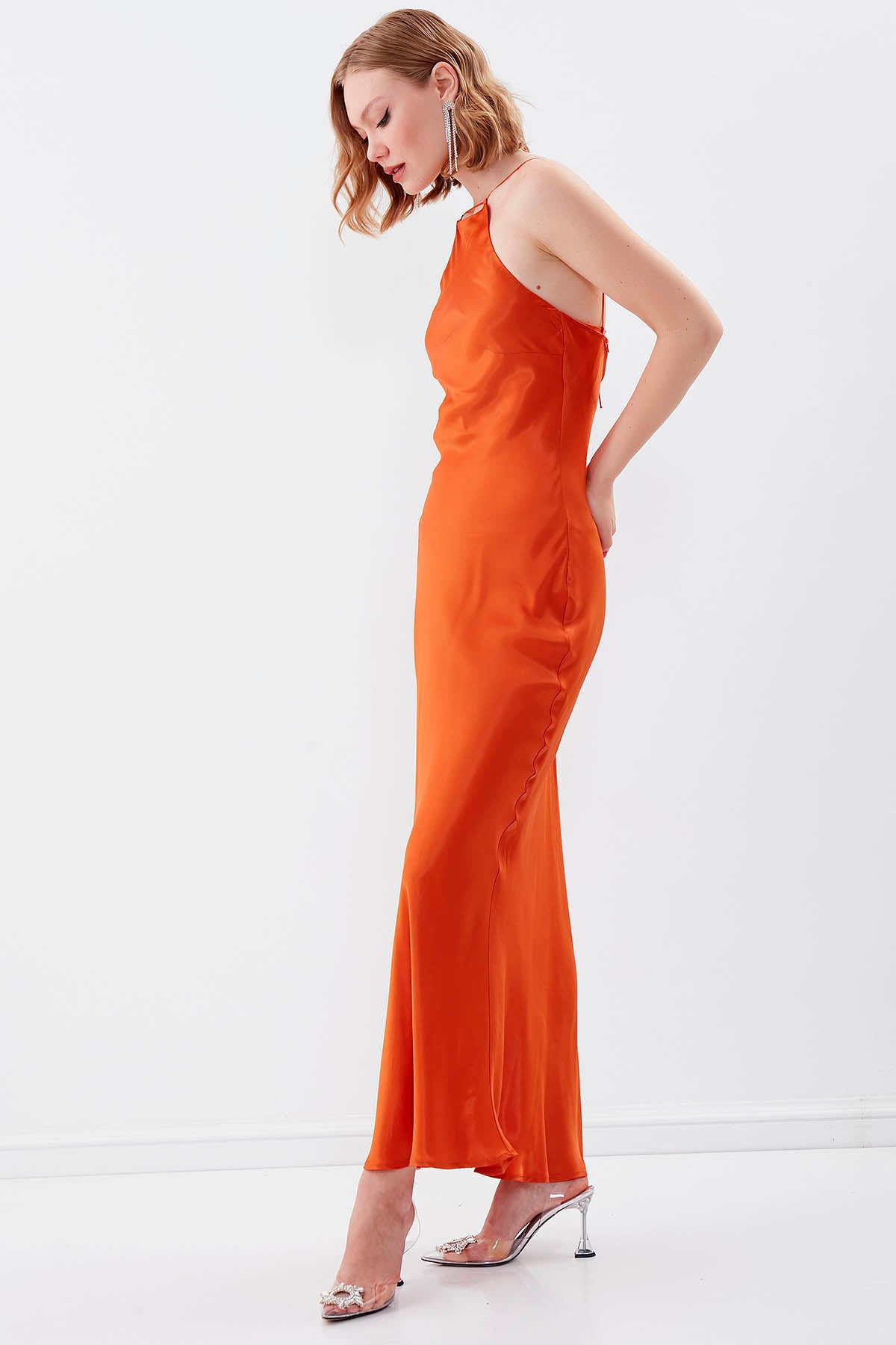 SATIN LONG DRESS