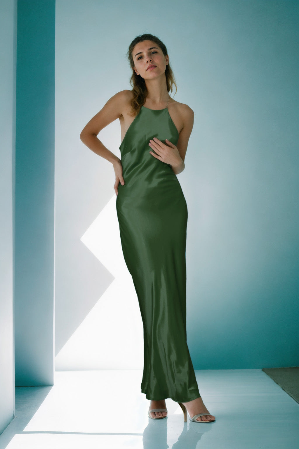 SATIN LONG DRESS