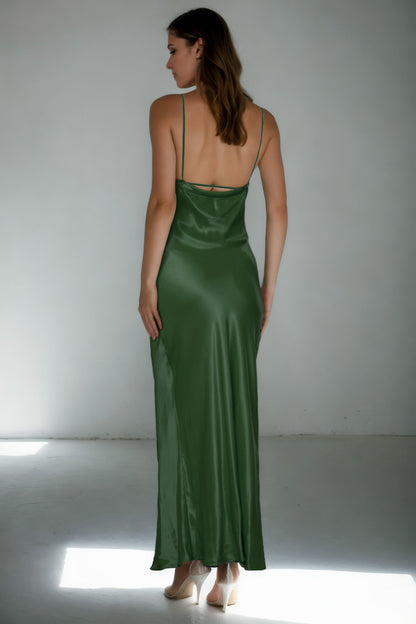 SATIN LONG DRESS