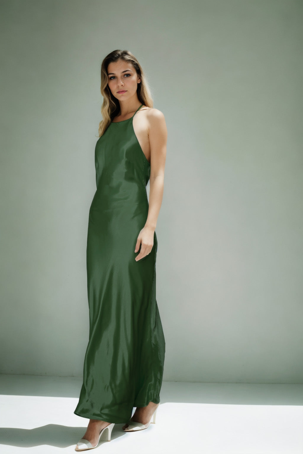 SATIN LONG DRESS