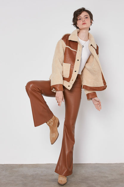 SPANISH TRACK FAUX LEATHER TROUSERS