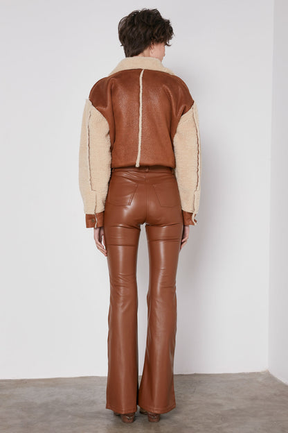 SPANISH TRACK FAUX LEATHER TROUSERS