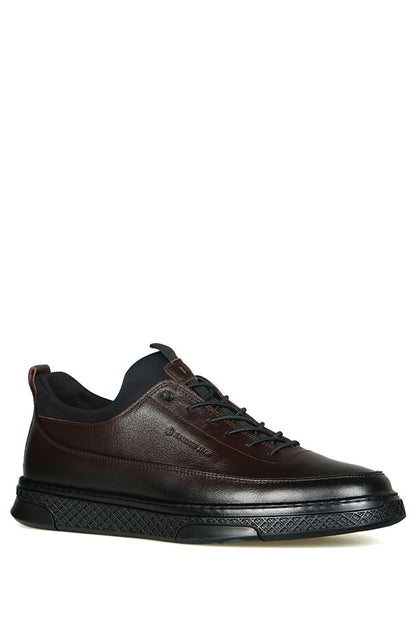Premon  Real Leather Brown Men's Shoes