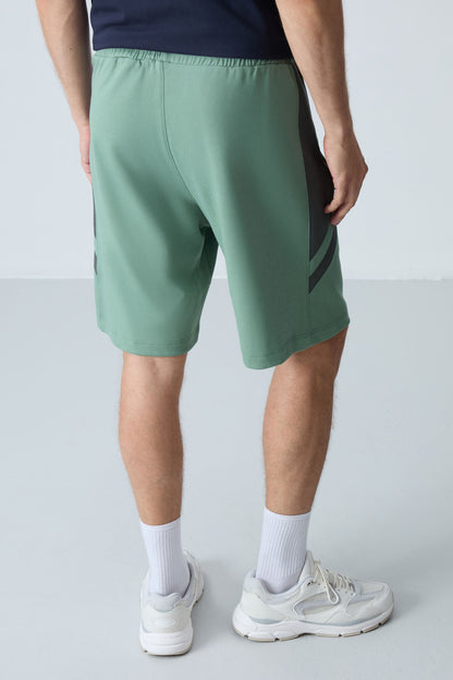 Light Green Cotton Thick Soft Textured Standard Fit Basic Men's Shorts - 81281