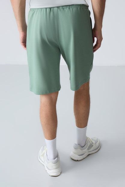 Light Green Cotton Thick Soft Textured Standard Fit Basic Men's Shorts - 81276