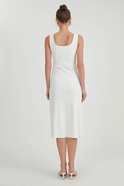 THICK STRAPPED CURVED DRESS WITH CURVED CURVE