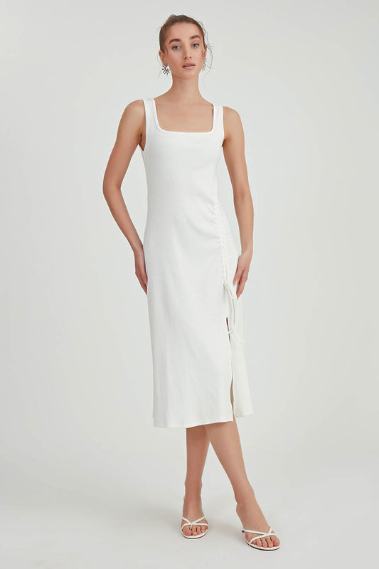 THICK STRAPPED CURVED DRESS WITH CURVED CURVE
