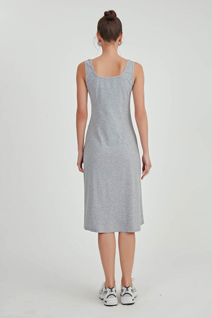 THICK STRAPPED CURVED DRESS WITH CURVED CURVE
