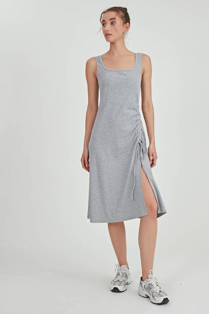 THICK STRAPPED CURVED DRESS WITH CURVED CURVE