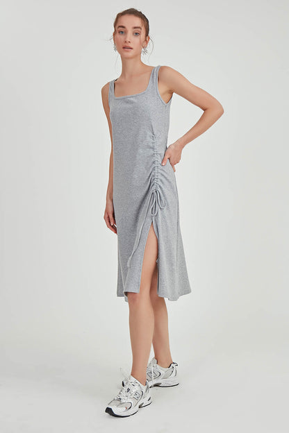 THICK STRAPPED CURVED DRESS WITH CURVED CURVE