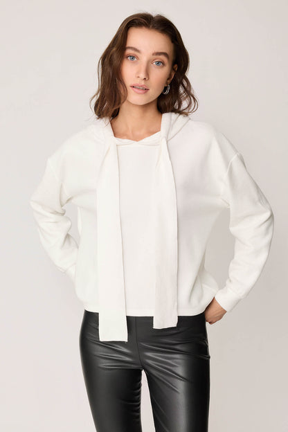 BOLD LACED HOODIE BLOUSE