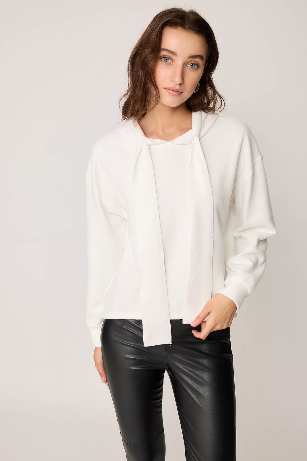 BOLD LACED HOODIE BLOUSE