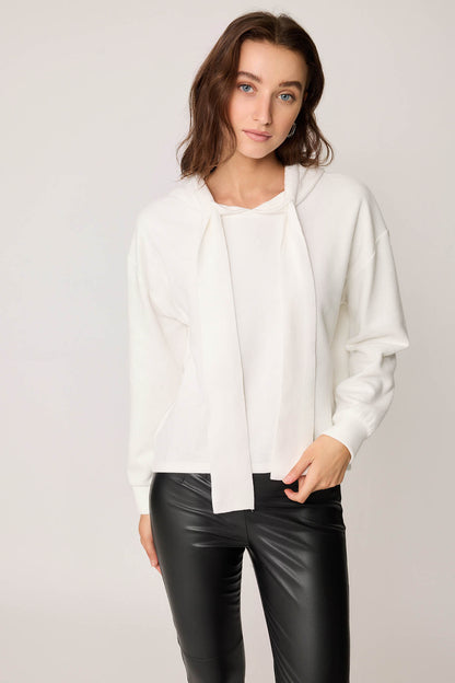 BOLD LACED HOODIE BLOUSE