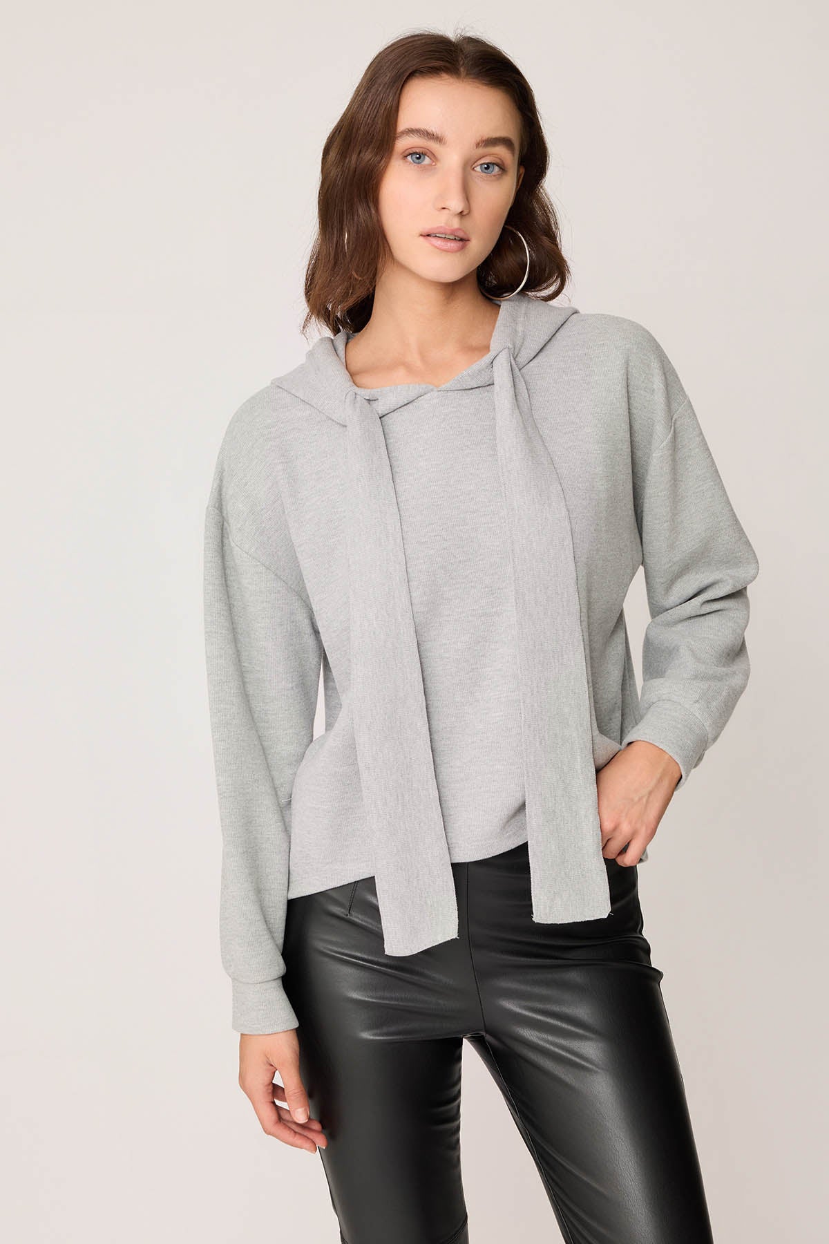 BOLD LACED HOODIE BLOUSE