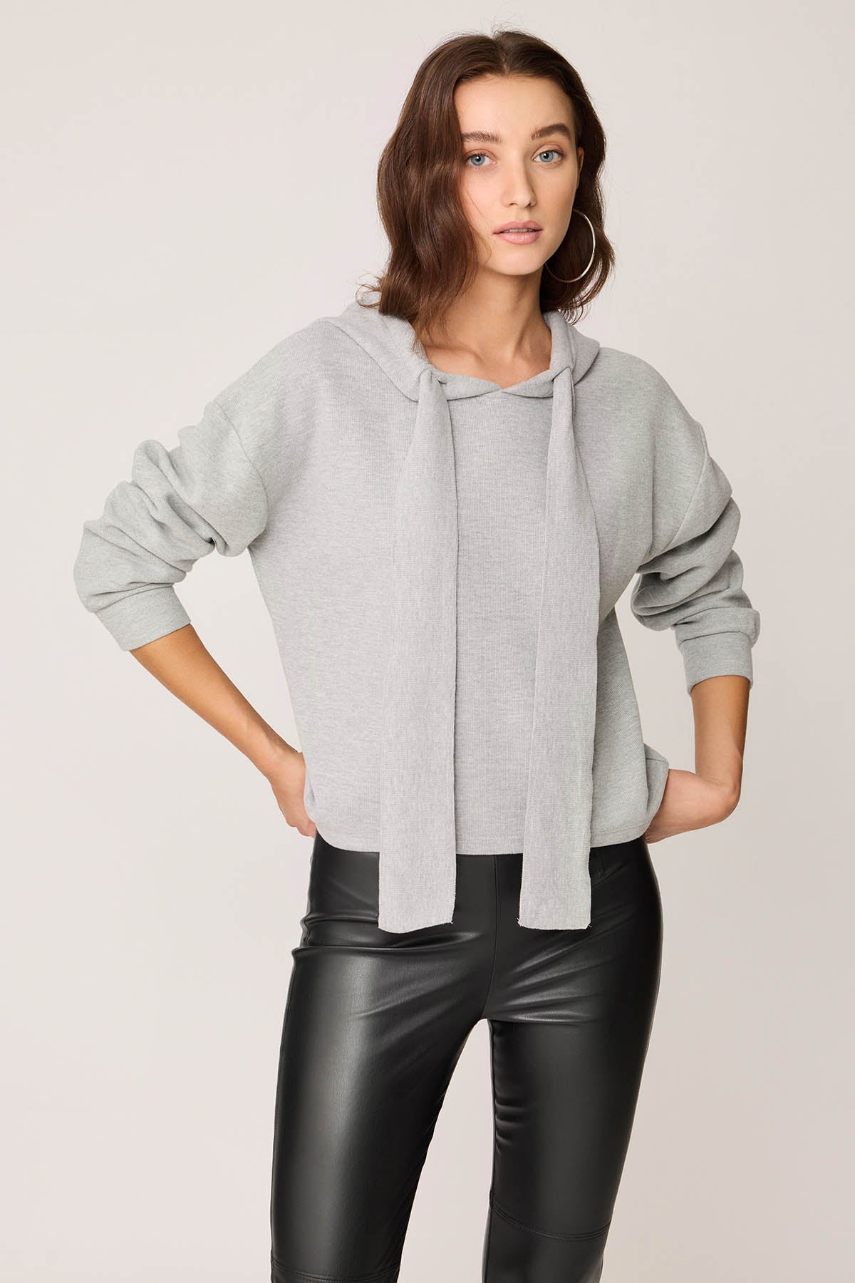 BOLD LACED HOODIE BLOUSE