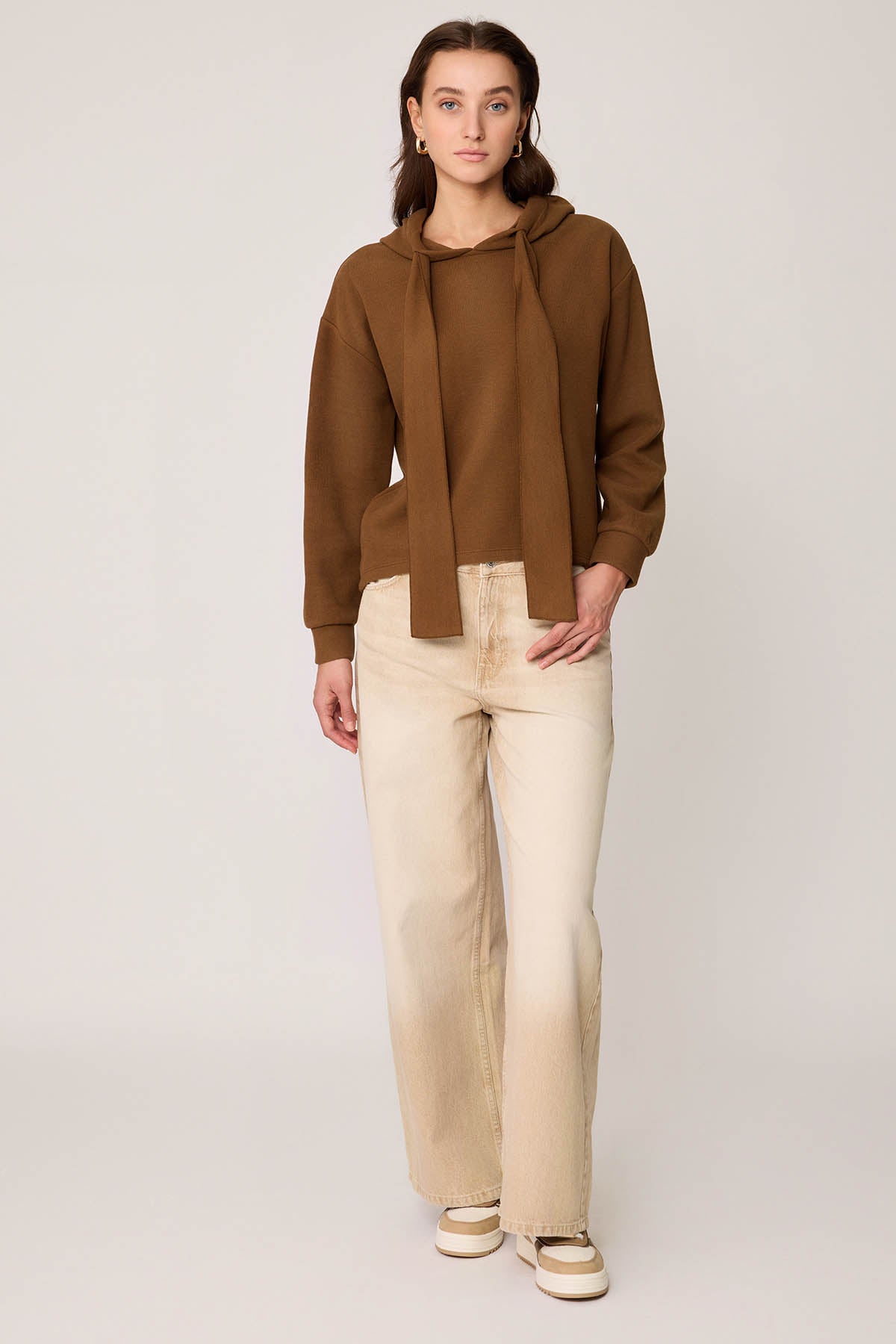 BOLD LACED HOODIE BLOUSE