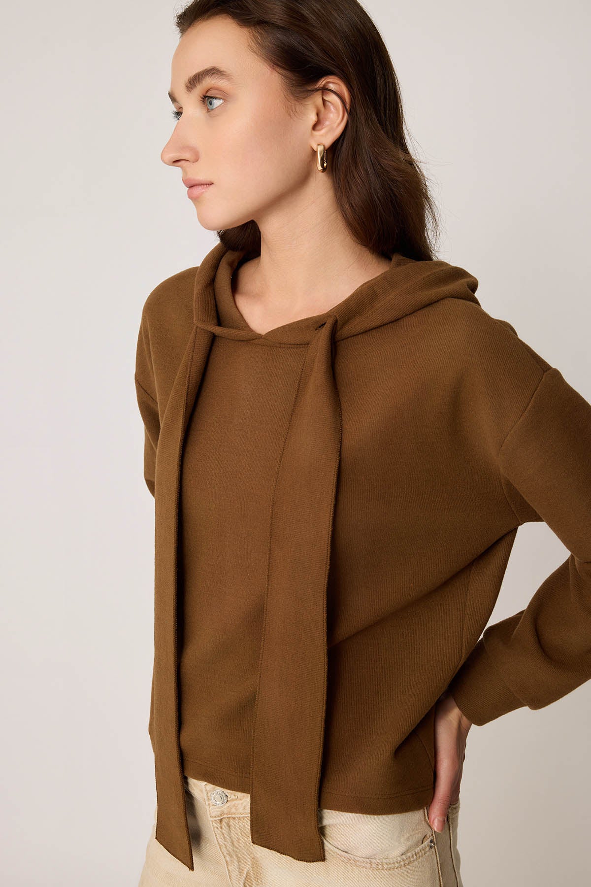 BOLD LACED HOODIE BLOUSE