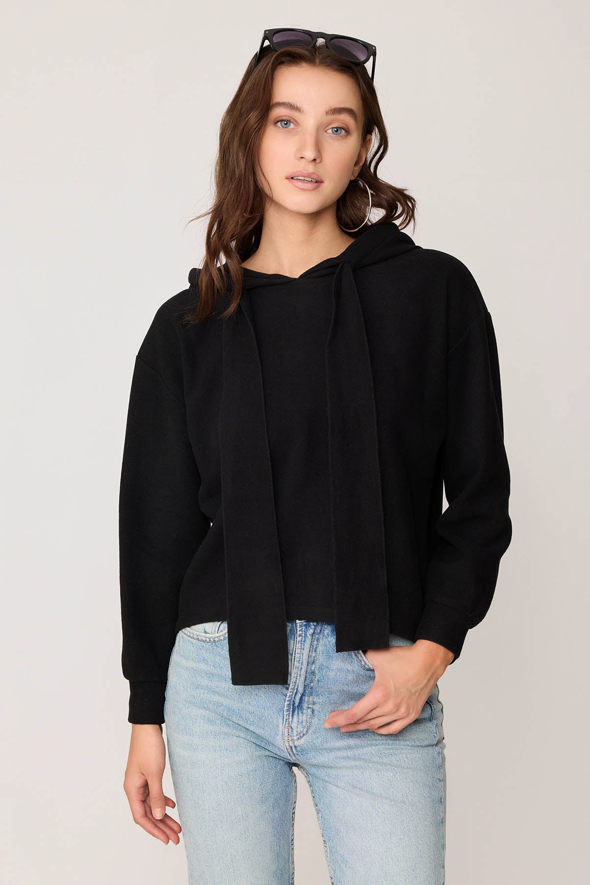 BOLD LACED HOODIE BLOUSE