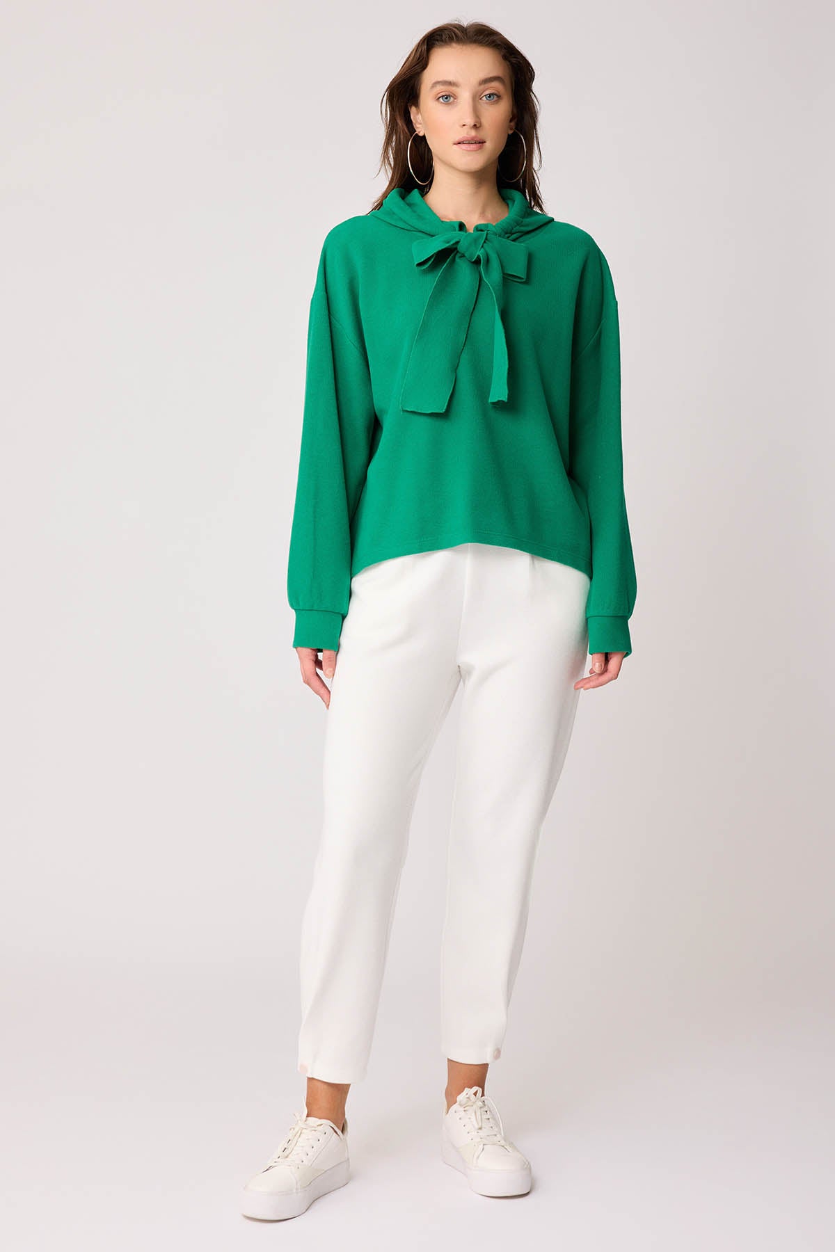BOLD LACED HOODIE BLOUSE