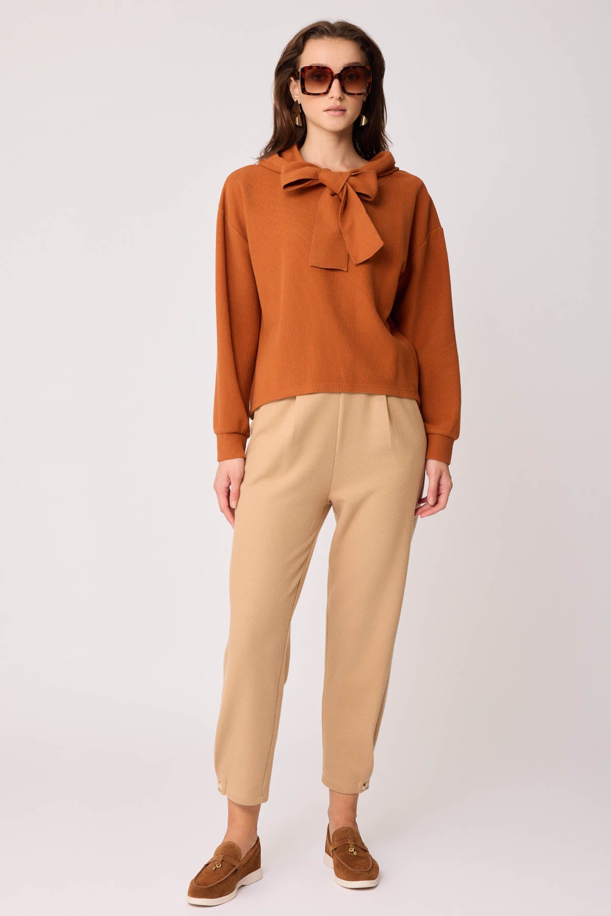 BOLD LACED HOODIE BLOUSE