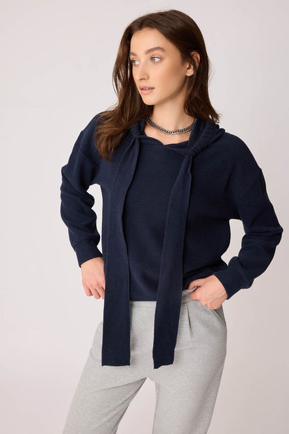 BOLD LACED HOODIE BLOUSE