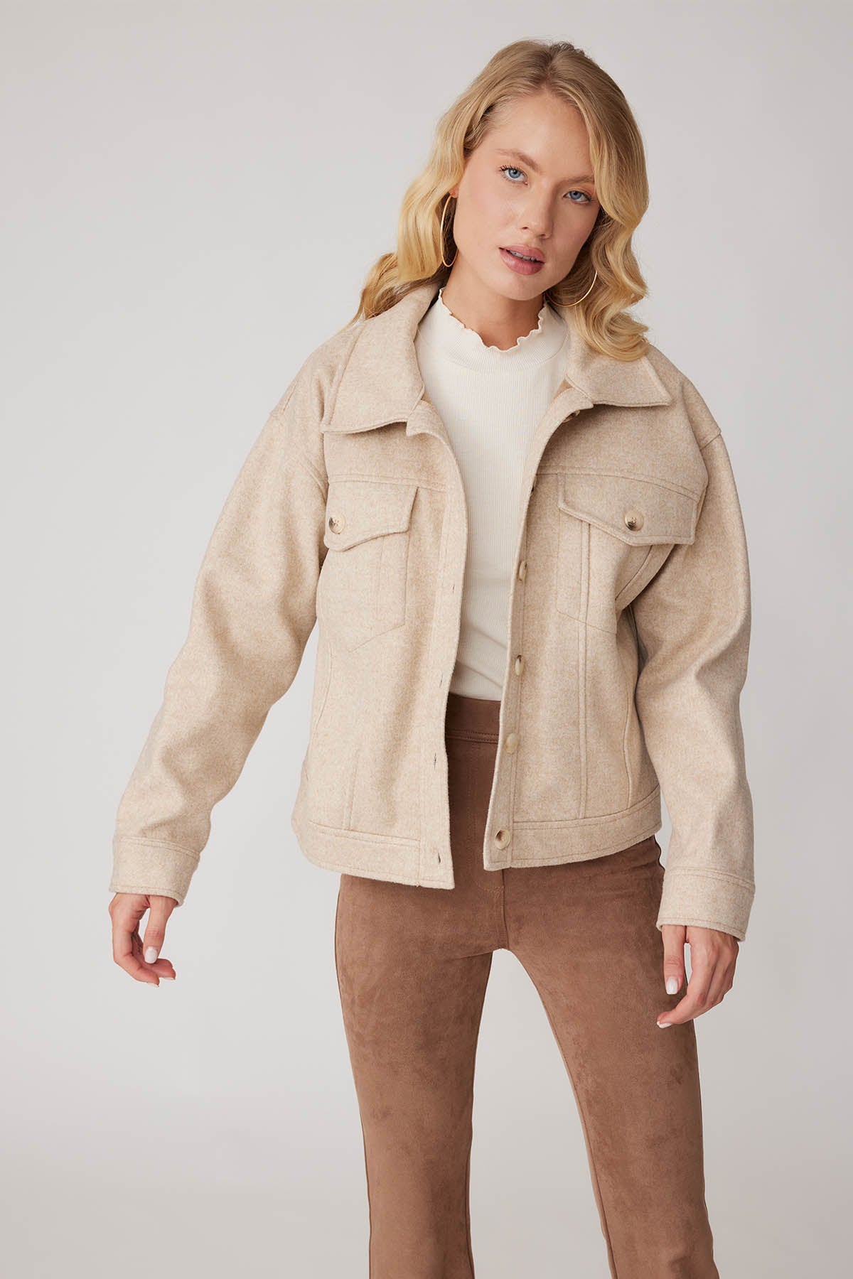 BOWL JACKET WITH COVER POCKET BUTTONS