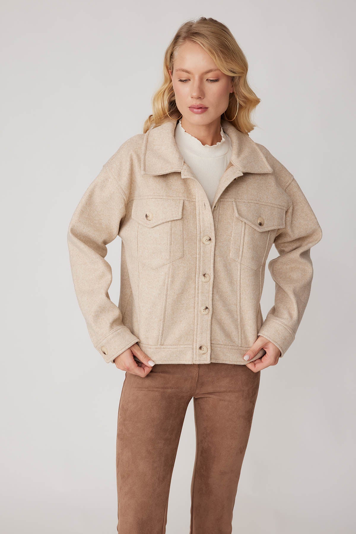 BOWL JACKET WITH COVER POCKET BUTTONS