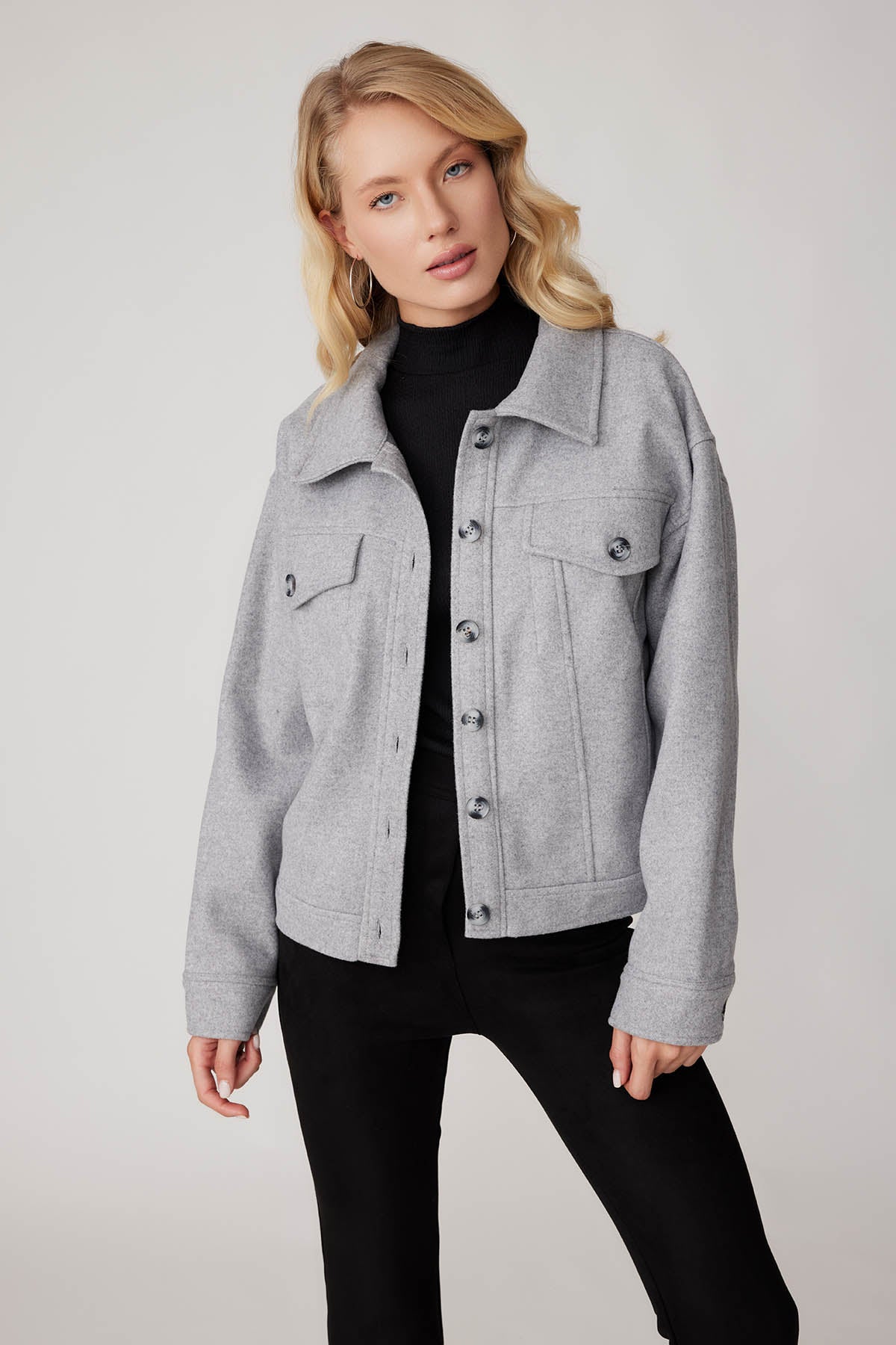 BOWL JACKET WITH COVER POCKET BUTTONS