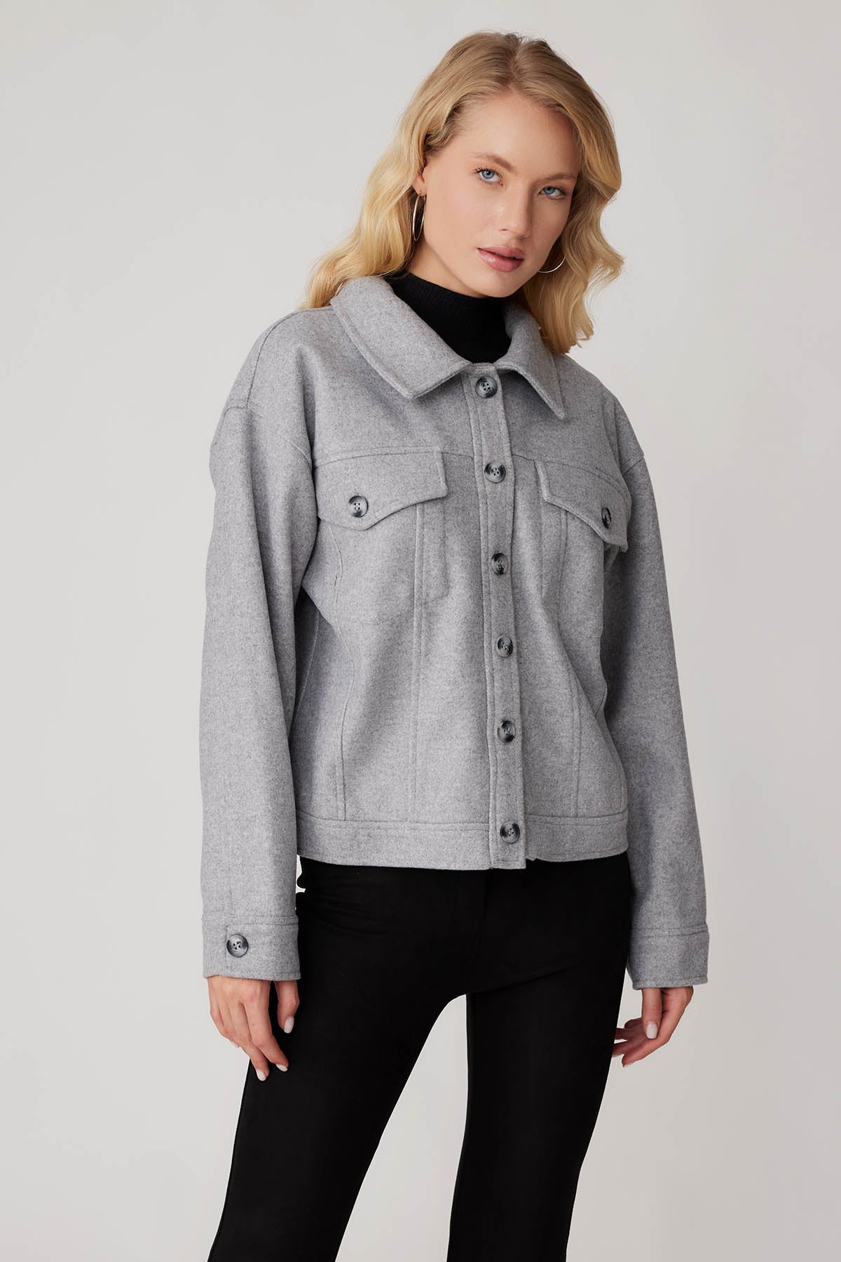 BOWL JACKET WITH COVER POCKET BUTTONS