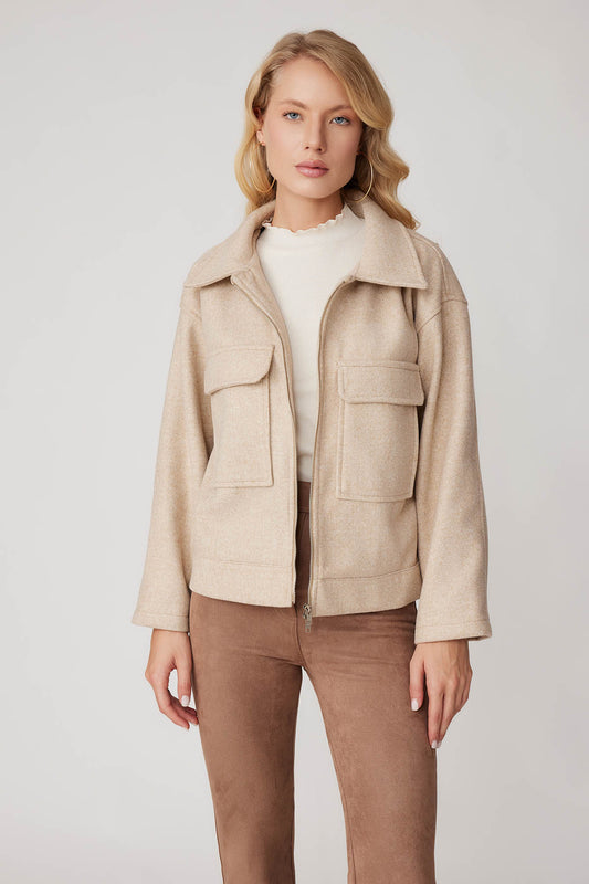 ZIPPERED POUCH JACKET WITH COVER POCKETS