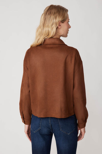 SUEDE JACKET WITH COVER POCKET ZIPPERS
