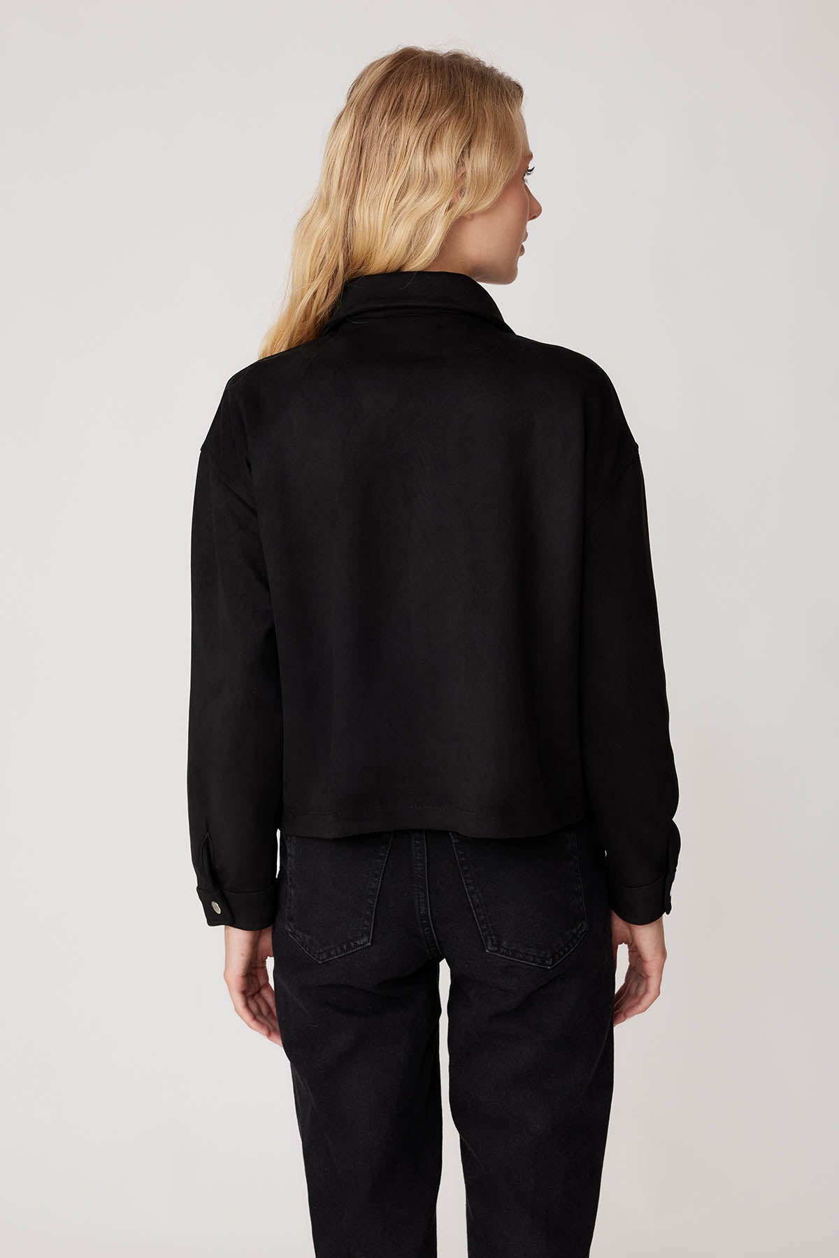SUEDE JACKET WITH COVER POCKET ZIPPERS