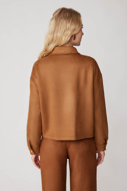 SUEDE JACKET WITH COVER POCKET ZIPPERS