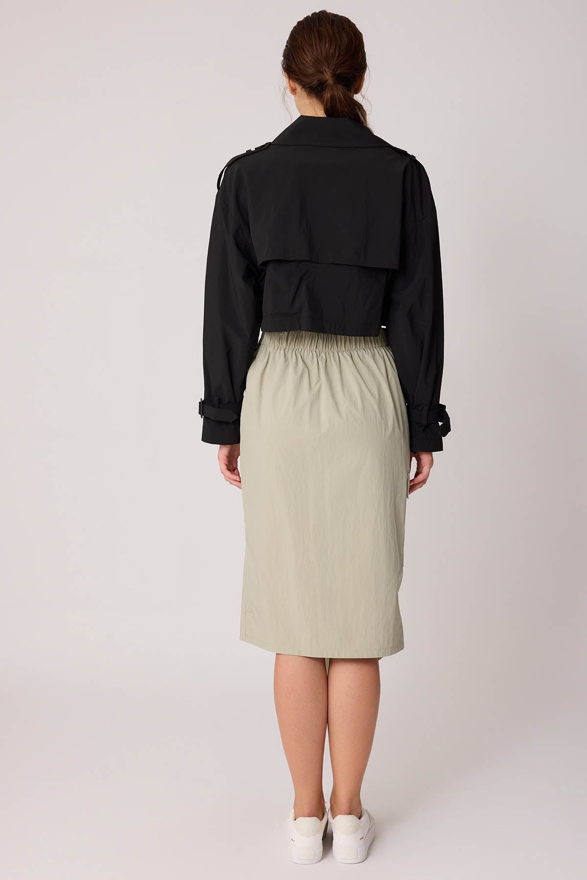 CARGO POCKET PARACHUTE FABRIC SKIRT WITH ELASTANE WAIST
