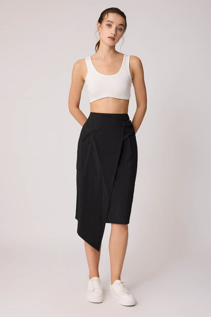 CARGO POCKET PARACHUTE FABRIC SKIRT WITH ELASTANE WAIST