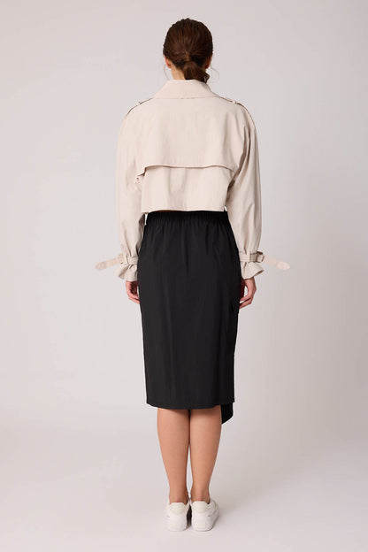 CARGO POCKET PARACHUTE FABRIC SKIRT WITH ELASTANE WAIST
