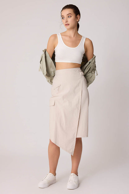 CARGO POCKET PARACHUTE FABRIC SKIRT WITH ELASTANE WAIST