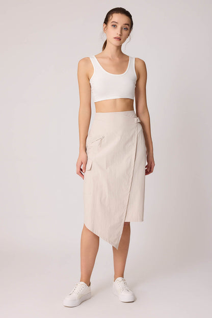 CARGO POCKET PARACHUTE FABRIC SKIRT WITH ELASTANE WAIST