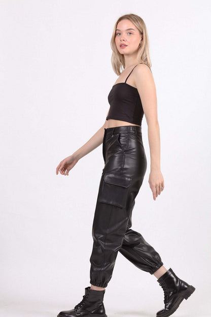 CARGO POCKET HIGH-LEVEL BELT TROUSERS