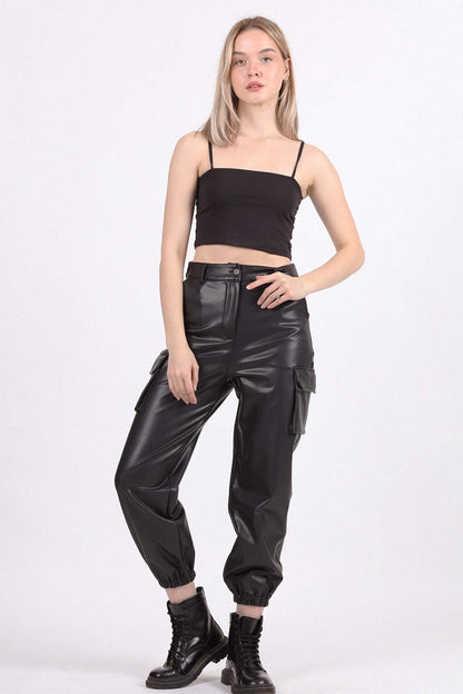 CARGO POCKET HIGH-LEVEL BELT TROUSERS