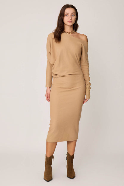 BOATHOUSE COLLAR ASYMMETRIC CUT DRESS