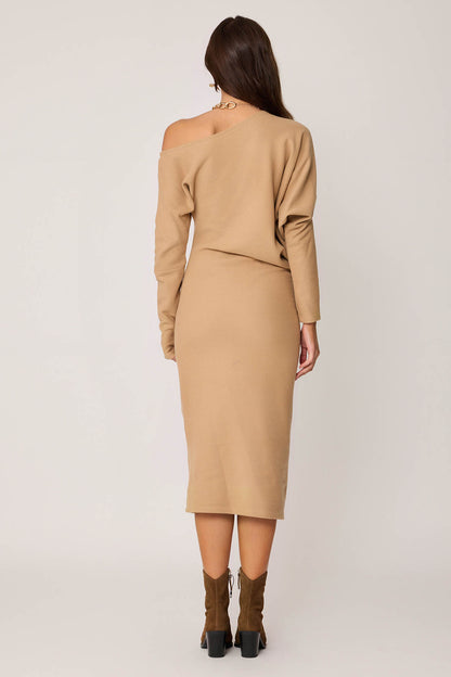 BOATHOUSE COLLAR ASYMMETRIC CUT DRESS
