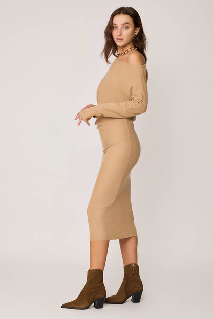 BOATHOUSE COLLAR ASYMMETRIC CUT DRESS