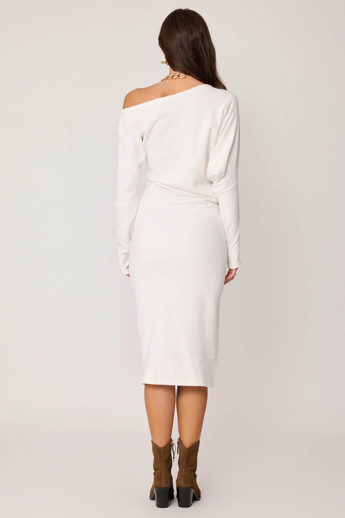 BOATHOUSE COLLAR ASYMMETRIC CUT DRESS