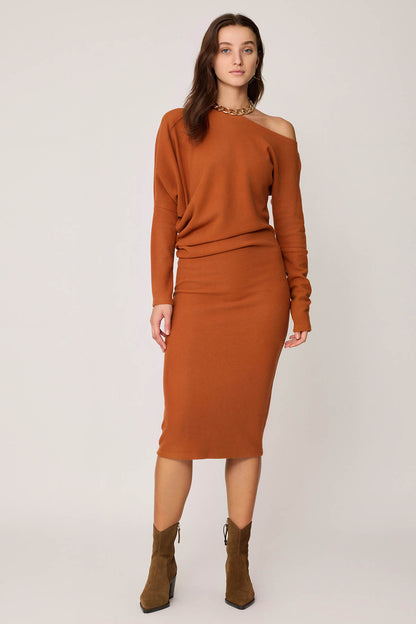 BOATHOUSE COLLAR ASYMMETRIC CUT DRESS